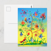 Levensboom en een vogel briefkaart (Voorkant / Achterkant)