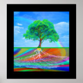 Levensboom en regenboog poster (Voorkant)