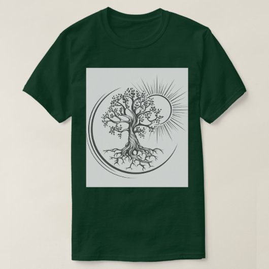 Levensboom Esoterisch Tattoo, gegraveerd in de Eng T-shirt (Design voorkant)