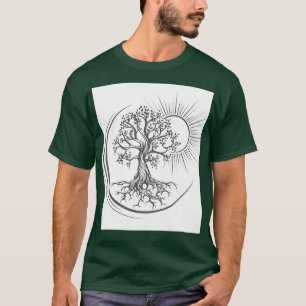 Levensboom Esoterisch Tattoo, gegraveerd in de Eng T-shirt