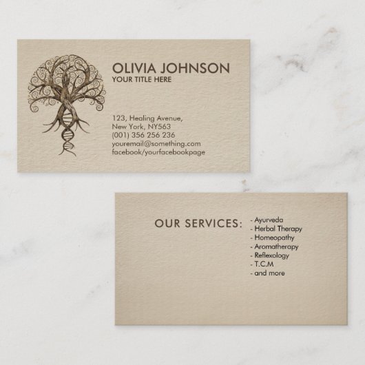 Levensboom - Evolutie-DNA Visitekaartje (Voorkant / Achterkant)