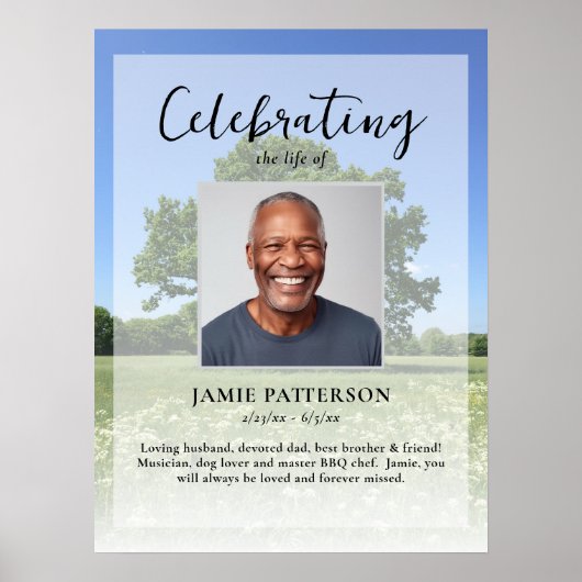 Levensboom, Feest van het Leven Foto, Begrafenis Poster (Voorkant)