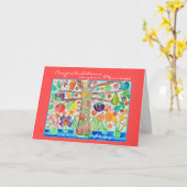 Levensboom Felicitaties Huwelijkskaart Kaart (Gele Bloem)