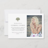 Levensboom Foto Sympathy Funeral Memorial Bedankkaart (Voorkant)