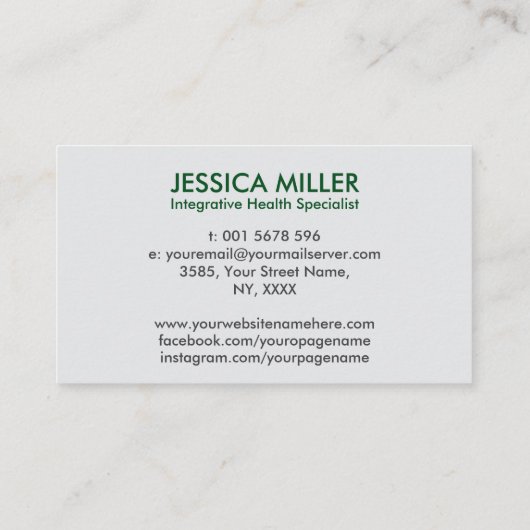 Levensboom - Functionele geneeskunde Visitekaartje (Achterkant)