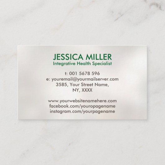 Levensboom - Functionele geneeskunde Visitekaartje (Achterkant)