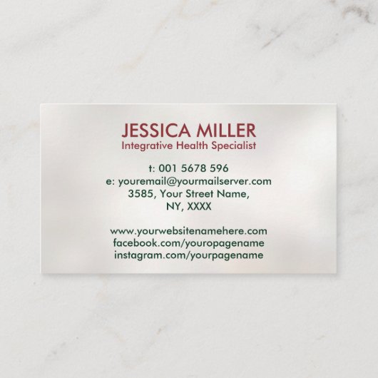 Levensboom - Functionele geneeskunde Visitekaartje (Achterkant)