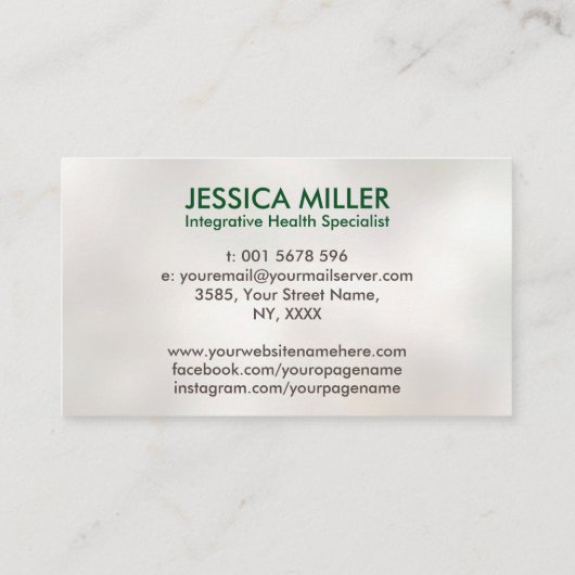 Levensboom - Functionele geneeskunde Visitekaartje (Achterkant)