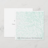 Levensboom/Gebosseerd-achtige uitnodiging voor elk (Voorkant / Achterkant)