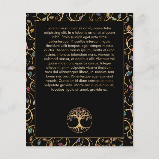 Levensboom - Gegdrasil - kleurrijke bladeren Flyer (Achterkant)