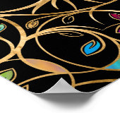 Levensboom - Gegdrasil - kleurrijke bladeren Poster (Hoek)