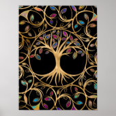 Levensboom - Gegdrasil - kleurrijke bladeren Poster (Voorkant)