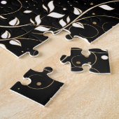 Levensboom - Gegdrasil - zwart wit en goud Legpuzzel (Zijkant)