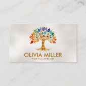 Levensboom - Geode Agaat Bladeren Visitekaartje (Voorkant)