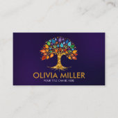 Levensboom - Geode Agaat Bladeren Visitekaartje (Voorkant)