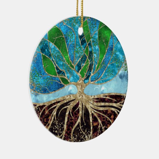 Levensboom - Glas en marmer Keramisch Ornament (Rechts)