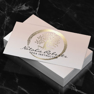 Levensboom Gold Cirkel Yoga Meditation Wellness Sp Visitekaartje