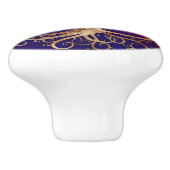 Levensboom Golden Swirl en Rainbow Keramische Knop (Zijkant)