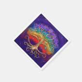 Levensboom Golden Swirl en Rainbow Servet (Hoek)