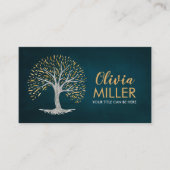 Levensboom - goud en parel visitekaartje (Voorkant)