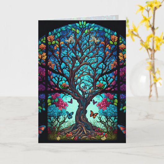 Levensboom Grafische Kaart (Gele Bloem)