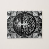 Levensboom - Grijze schaal Gemstone Legpuzzel (Horizontaal)