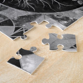 Levensboom - Grijze schaal Gemstone Legpuzzel (Zijkant)