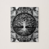 Levensboom - Grijze schaal Gemstone Legpuzzel (Verticaal)