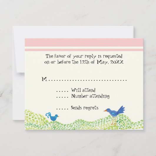 Levensboom, grillig meisje RSVP Response Kaarten (Voorkant)