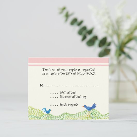 Levensboom, grillig meisje RSVP Response Kaarten (Staand voorkant)