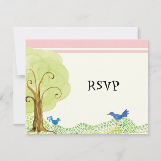 Levensboom, grillig meisje RSVP Response Kaarten (Achterkant)