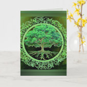 Levensboom Groene Grafische Kaart (Gele Bloem)