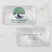 Levensboom - Groene mozaïekcirkels Visitekaartje (Voorkant / Achterkant)