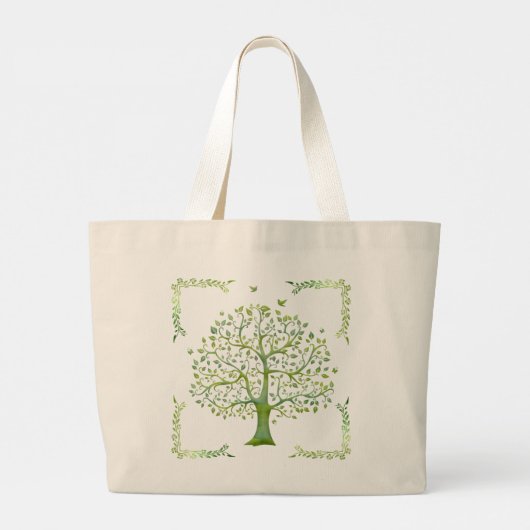 Levensboom Grote Tote Bag (Achterkant)