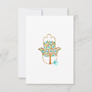 Levensboom Hamsa Art Bedankkaart