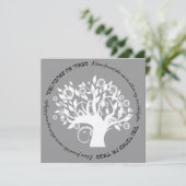Levensboom - Hebreeuwse joodse bruiloft zilver Kaart (Staand voorkant)