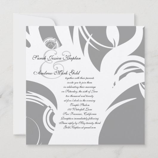 Levensboom - Hebreeuwse joodse bruiloft zilver Kaart (Achterkant)