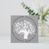 Levensboom - Hebreeuwse joodse bruiloft zilver Kaart (Staand voorkant)