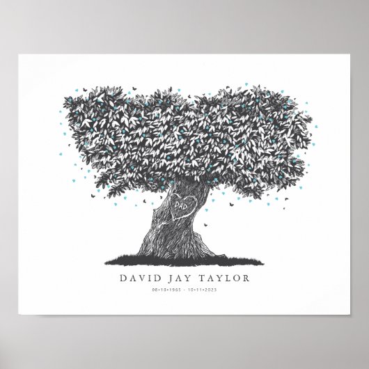 Levensboom-herdenkingsgeschenk voor het verlies va poster (Voorkant)