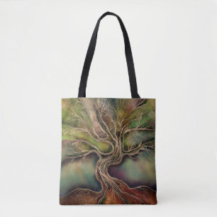 Levensboom - herfst schaduwen tote bag