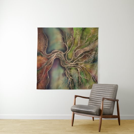 Levensboom - herfst schaduwen wandkleed (In Situ (horizontaal))