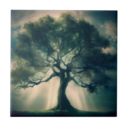 Levensboom I Keramische Tegel Tegeltje (Voorkant)