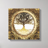 Levensboom in bruin canvas afdruk (Voorkant)