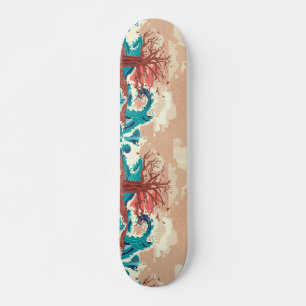 Levensboom in de oceaan persoonlijk skateboard