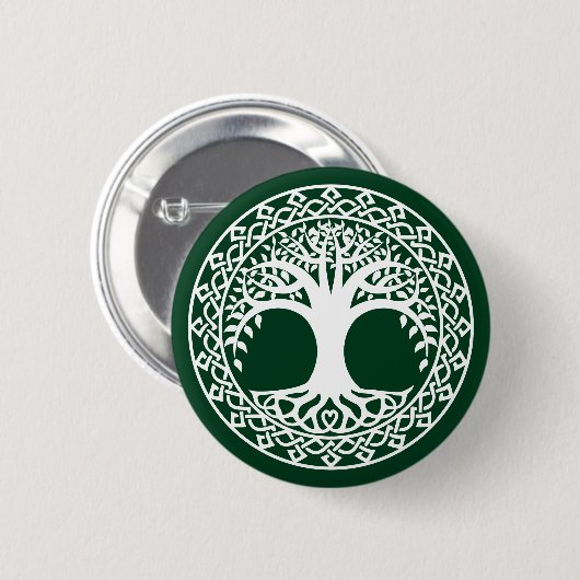 Levensboom in een Keltische cirkel Ronde Button 5,7 Cm (Voorkant /achterkant)