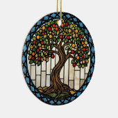 Levensboom in Glas in Lood Keramisch Ornament (Rechts)