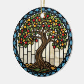 Levensboom in Glas in Lood Keramisch Ornament (Links)
