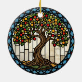 Levensboom in Glas in Lood Keramisch Ornament (Achterkant)