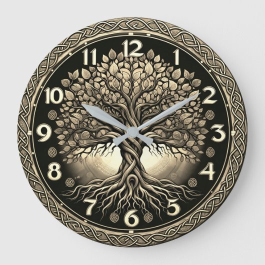 Levensboom in gouden grote klok (Voorkant)