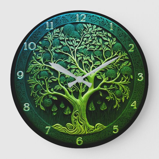Levensboom in Groene Grote Klok (Voorkant)